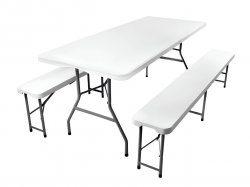 Gardlov 3257 Pivný set plastový skladací 180 cm biela
