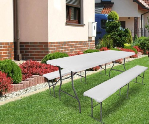 Gardlov 3257 Pivní set plastový skládací 180 cm bílá