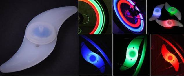 Varovné LED svetlo do výpletu kola zelenej