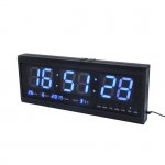 GGV 3755 LED digitální nástěnné hodiny 36 x 16 cm modré