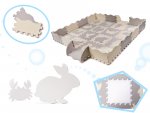 KIK Kontrastní pěnové puzzle 30 x 30 cm, 36 ks šedá, krémová