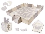 KIK Kontrastní pěnové puzzle 30 x 30 cm, 36 ks šedá, krémová