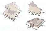 KIK Kontrastní pěnové puzzle 30 x 30 cm, 36 ks šedá, krémová