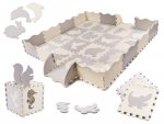 KIK Kontrastní pěnové puzzle 30 x 30 cm, 36 ks šedá, krémová