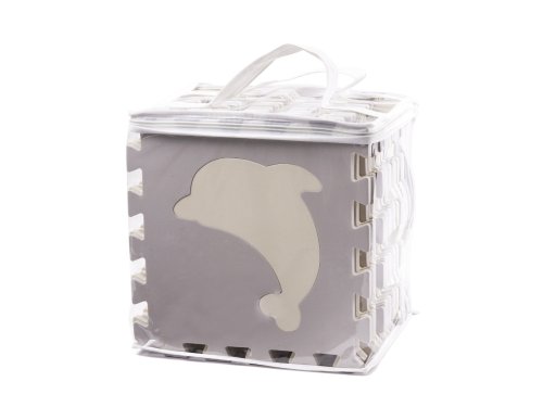 KIK Kontrastné penové puzzle 30 x 30 cm, 36 ks šedá, krémová