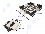 KIK Kontrastní pěnové puzzle 30 x 30 cm, 25 ks černá, krémová