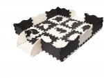 KIK Kontrastní pěnové puzzle 30 x 30 cm, 25 ks černá, krémová