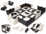 KIK Kontrastní pěnové puzzle 30 x 30 cm, 25 ks černá, krémová