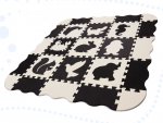 KIK Kontrastní pěnové puzzle 30 x 30 cm, 25 ks černá, krémová