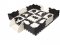 KIK Kontrastní pěnové puzzle 30 x 30 cm, 25 ks černá, krémová