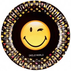 Javoli Papírové talíře Emoji 23 cm - 8 ks černé