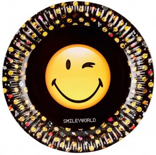 Javoli Papírové talíře Emoji 23 cm - 8 ks černé