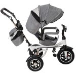 Trike FIX KX6628 Trojkolka s vodiacou tyčou šedá