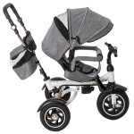 Trike FIX KX6628 Trojkolka s vodiacou tyčou šedá