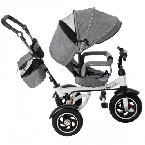 Trike FIX KX6628 Trojkolka s vodiacou tyčou šedá