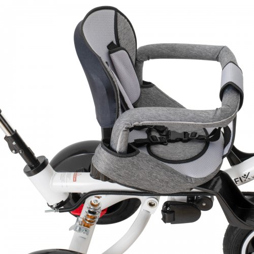 Trike FIX KX6628 Trojkolka s vodiacou tyčou šedá
