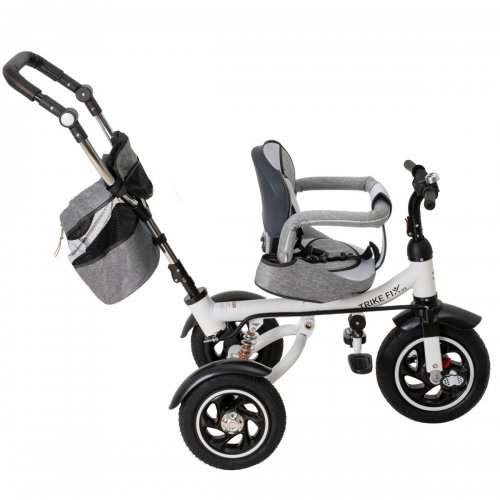 Trike FIX KX6628 Trojkolka s vodiacou tyčou šedá