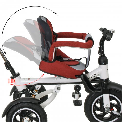 Trike FIX KX6628 Trojkolka s vodiacou tyčou červená