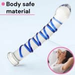 Sensual Dildo skleněné 18 cm modrá
