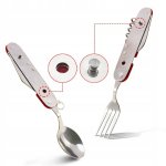 Pronett XJ3191 Multifunkční příbor na kempování, červená