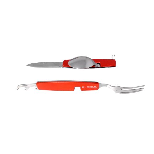 Pronett XJ3191 Multifunkční příbor na kempování, červená