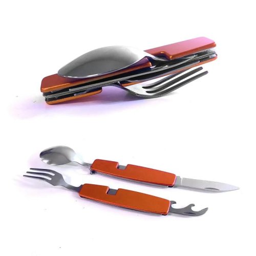 Pronett XJ3191 Multifunkční příbor na kempování, červená