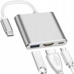 ISO 12271 Adaptér HUB USB-C HDMI stříbrný