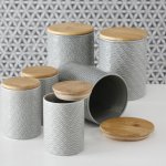 Boltze Dekorativní keramické dózy na potraviny Sven Set 2 ks