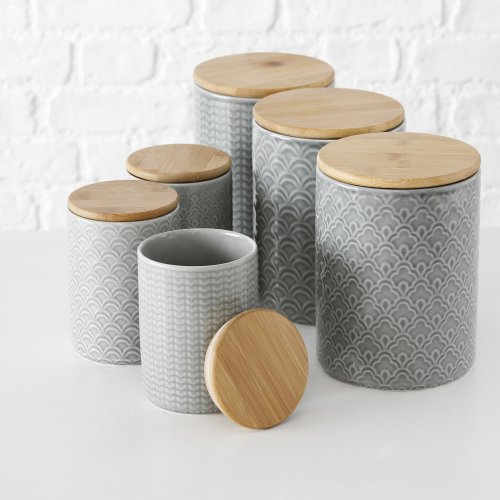 Boltze Dekorativní keramické dózy na potraviny Sven Set 2 ks