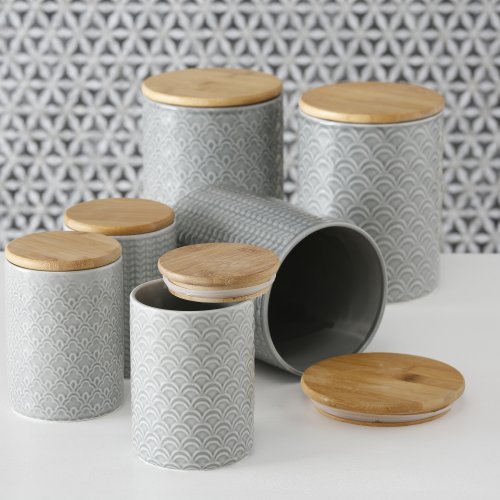 Boltze Dekorativní keramické dózy na potraviny Sven Set 2 ks