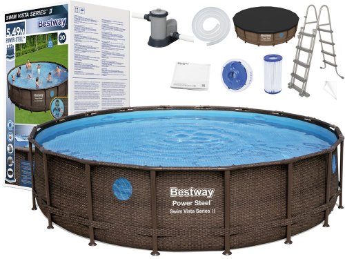 Bestway 56977 Bazén s konstrukcí 549 x 122 cm RATAN, 10 v 1