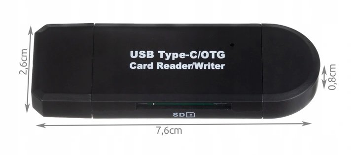 ISO 14193 Čtečka karet OTG 5 v 1, TF/SD, USB, Micro USB, USB-C