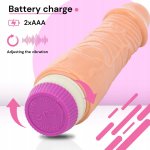 Sensual D10-2 Realistický vibrátor 18 cm, béžový