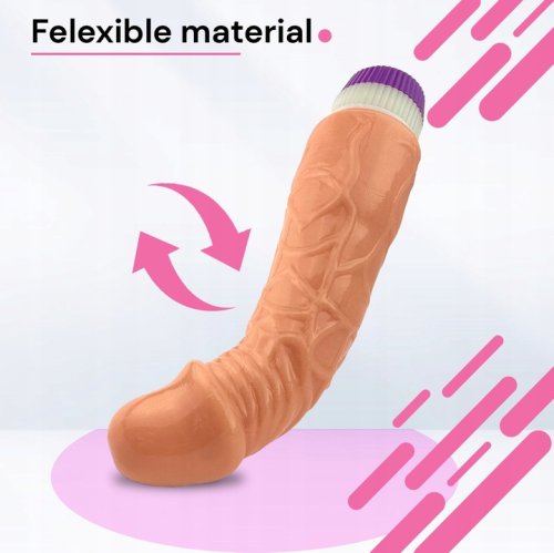 Sensual D10-2 Realistický vibrátor 18 cm, béžový