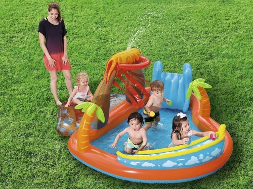 Bestway 53069 Detský nafukovací bazén sopka so šmýkačkou a fontánou