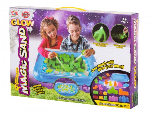 DIY Svítící tekutý písek 2000 g + formičky + pískoviště Glow