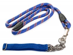 Verk 19029 Nylonový obojok s vodítkom 120 / 1,3 cm modré