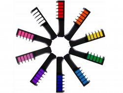 Pronett XJ3897 Hrebeň s farebnými kriedami na vlasy 10 farieb