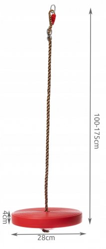 Kruzzel Detská hojdačka disk priemer 28 cm červená