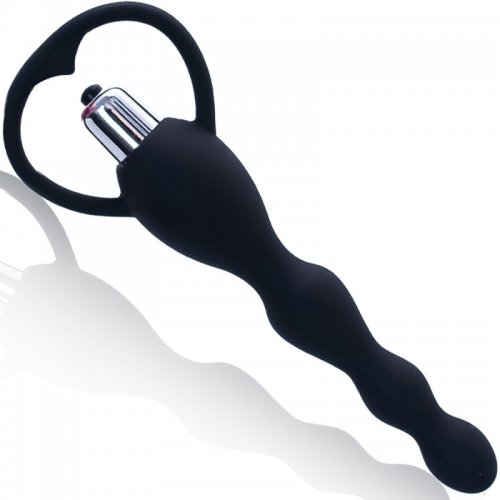 Sensual Anální kuličkový kolík vibrační 17 cm černá