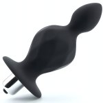 Sensual Anální kolík silikonový vibrační 12,6 cm, černá