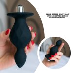 Sensual Anální kolík silikonový vibrační 12,6 cm, černá