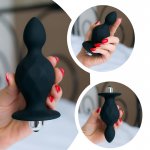 Sensual Análny kolík silikónový vibračný 12,6 cm čierna