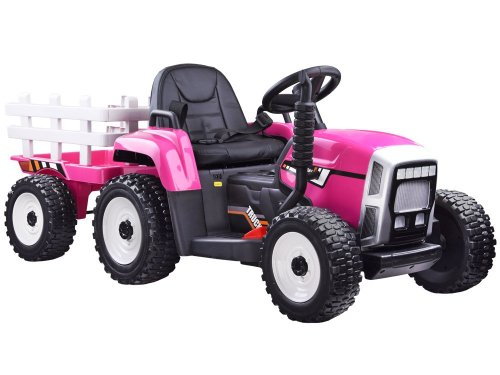 Joko PA0242 RO Elektrický traktor s vlečkou ružový
