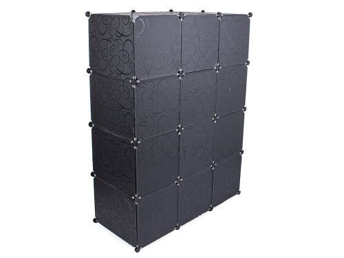 Verk 01508 Modulová skládací šatní skříň 144,5 x 110 x 46,5 cm černá