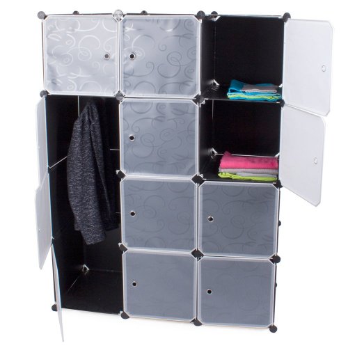 Verk 01508 Modulová skládací šatní skříň 144,5 x 110 x 46,5 cm černá