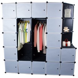 Verk 01511 Modulová skladacie šatníková skriňa 180 x 180x 46,5 cm čierna