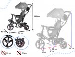 KIK KX6200 Detská trojkolka TRIKE FIX LITE šedá