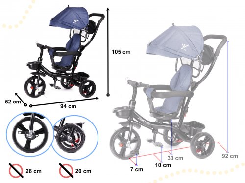 KIK KX6200_1 Detská trojkolka TRIKE FIX LITE modrá