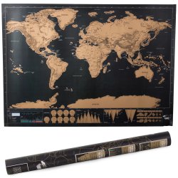 Verk 18183 Veľká Stieracie mapa sveta s vlajkami Deluxe 82 x 59 cm čierna